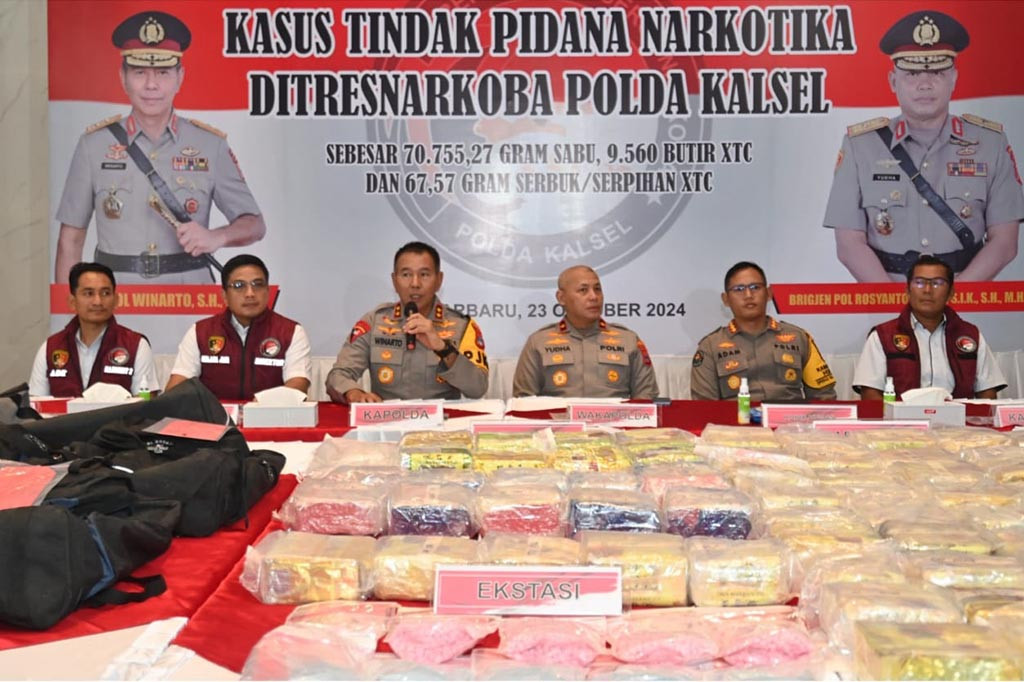 Polda Kalsel Bongkar Jaringan Narkoba Fredy Pratama, 70 kg Sabu Disita