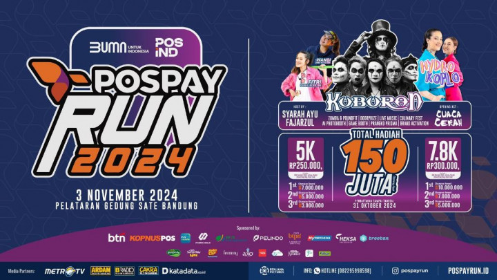 Jelang Pospay Run 2024 di Gedung Sate, Bandung 3 November: Hadiah Total 150 Juta & Doorprize Menarik Menanti!