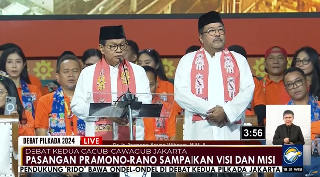 Pramono-Rano Fokus Penuhi Kebutuhan Dasar Warga Jakarta