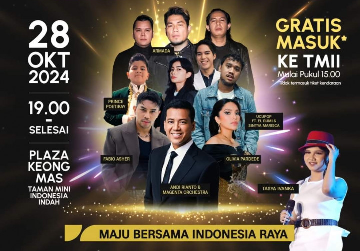 El Rumi hingga Armada Konser di Taman Mini Malam Ini, Gratis!