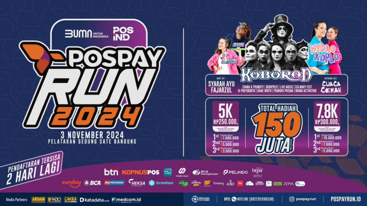 Pospay Run 2024 Digelar 3 November, Ayo Beli Tiketnya di Pospay!
