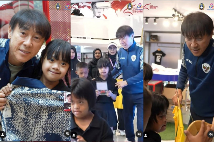 Shin Tae-yong Berbagi Kebahagiaan dengan Anak-anak Penyandang Down Sydrome