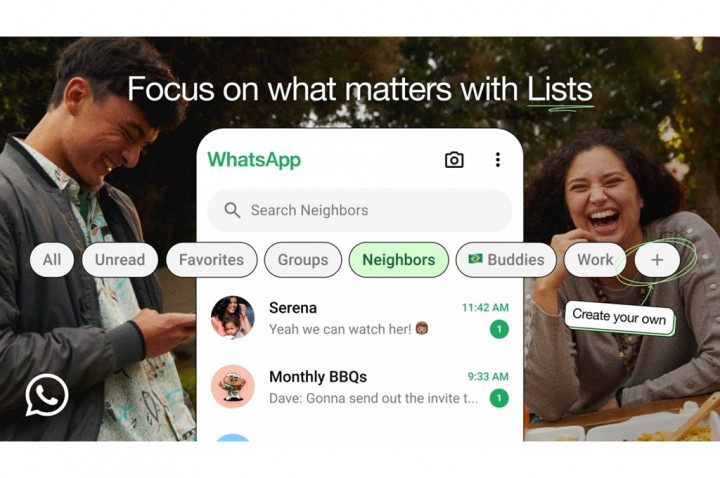 WhatsApp Perkenalkan Daftar Kustom untuk Chat