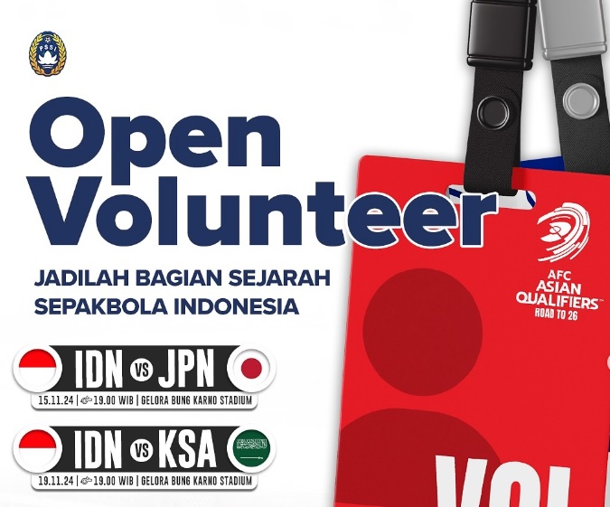 PSSI Buka Kesempatan Jadi Volunteer Laga Timnas Indonesia, Simak Syarat dan Cara Daftarnya!
