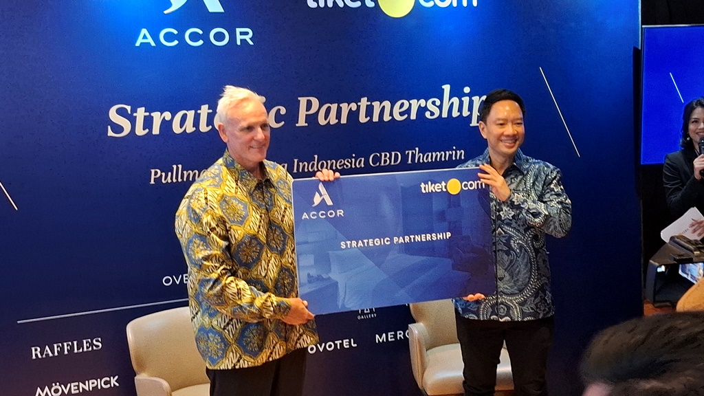 Konferensi Pers kerja sama antara Accor Group dan Tiket.com. Dok. Aulia/Medcom