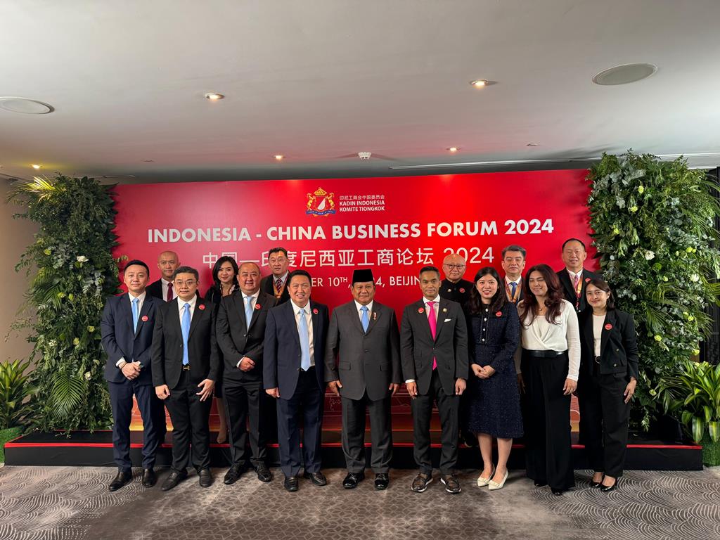 Presiden Prabowo Subianto menghadiri Indonesia-China Business Forum di Beijing, China, Minggu, 10 November 2024. Foto:  Dok Kadin Indonesia