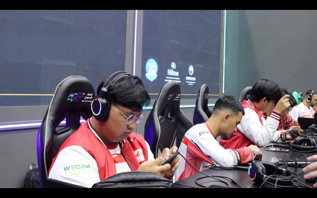 Timnas Esports Indonesia nomor PUBG Mobile saat lakukan Uji Pertandingan dan Perangkat jelang laga perdan