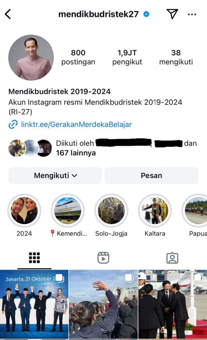 Tak Lagi Jabat Mendikbudristek, Nadiem Ubah Nama Akun Instagram