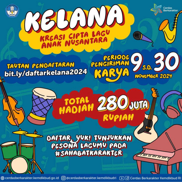 Ikutan Kreasi Cipta Lagu Anak Nusantara Yuk, Total Hadiah Ratusan Juta Rupiah!