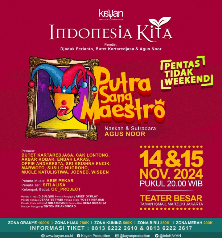 Pertunjukan Seni 'Putra Sang Maestro' Siap Digelar, Bukti Semangat Indonesia Rawat Tanah Air Kebudayaan