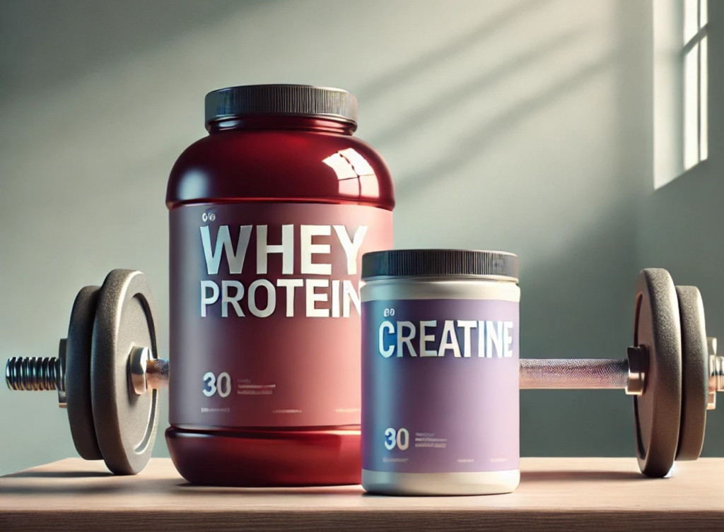 Whey dan Creatine. (Buatan Chat.GPT)