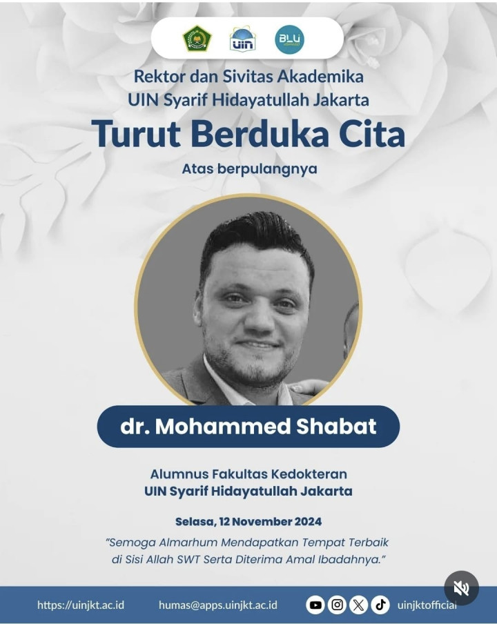 Mohammed Shabat Dokter Lulusan Indonesia Gugur di Gaza