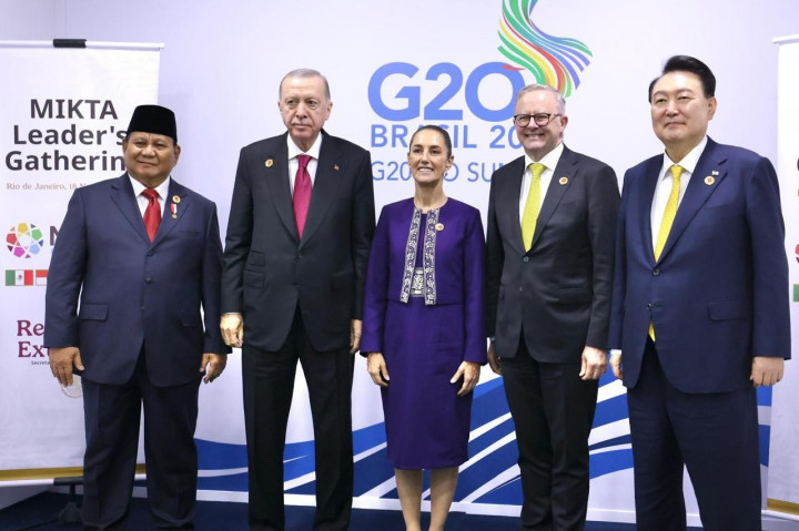 Momen Pertemuan Presiden Prabowo dengan Para Pemimpin MIKTA di KTT G20 Brasil