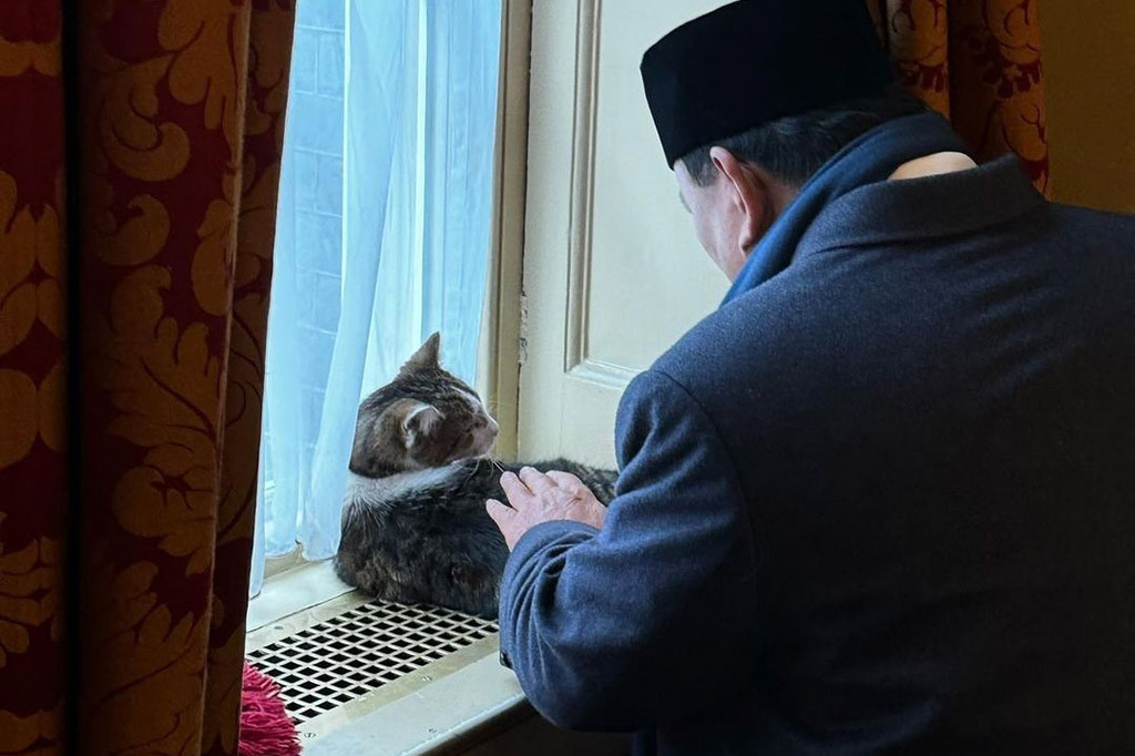 Saat Presiden Prabowo Bertemu Larry the Cat di Kediaman PM Inggris