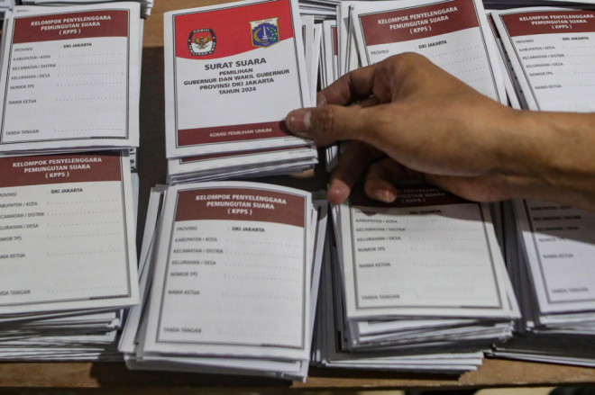 Surat Suara Pilkada 2024 (Foto: MI/Usman Iskandar)