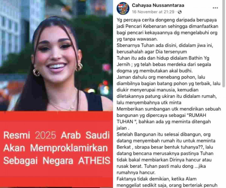 [Cek Fakta] Arab Saudi Bakal Memproklamirkan Sebagai Negara Ateis? Ini Faktanya