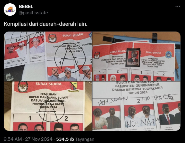 Viral Pengguna di X Coret Surat Suara Pilkada, Ini Sanksi dan Aturan Hukumnya