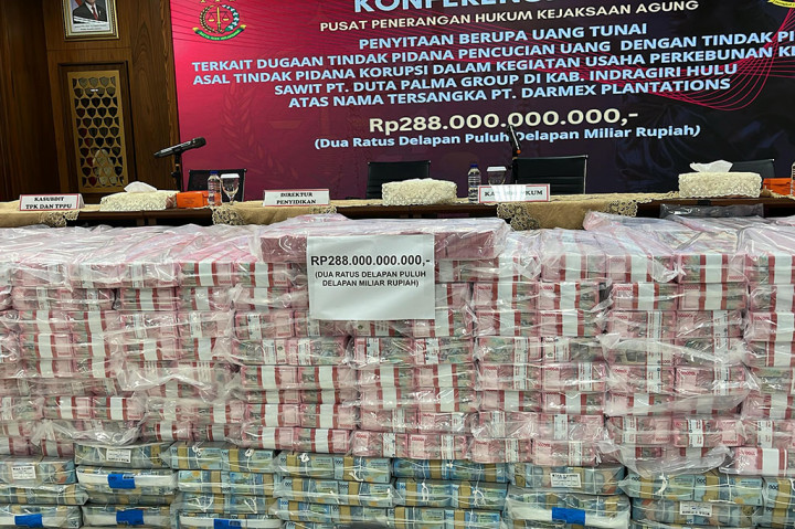 Penampakan Uang Rp288 Miliar yang Disita Kejagung dari Kasus Duta Palma