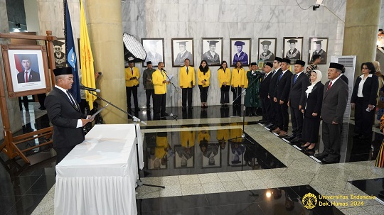 Rektor UI Lantik 4 Warek dan 2 Kepala Badan Periode 2024-2029
