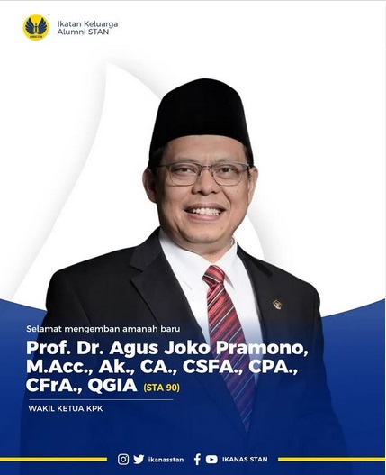 Profil Agus Joko Pramono, Alumnus STAN yang DIlantik Sebagai Wakil Ketua KPK