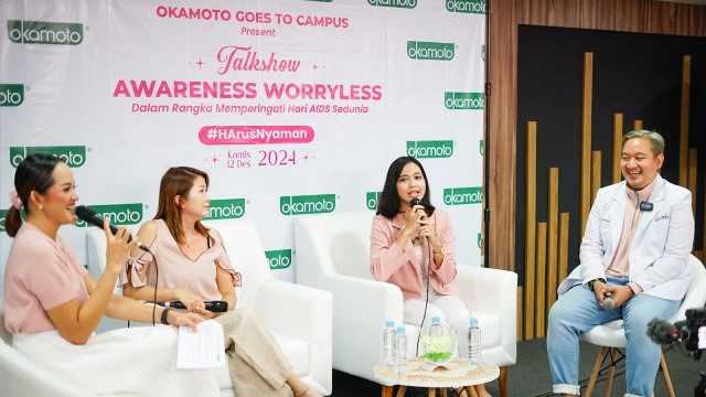  Dalam rangka memperingati Hari AIDS sedunia 2024, Okamoto 0.03 HA hadirkan program edukasi seksual Goes to Campus. (Foto: Dok. Istimewa)