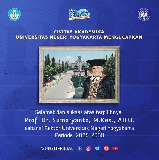 Selamat! Prof. Dr. Sumaryanto, M.Kes., AIFO Terpilih Sebagai Rektor UNY 2025-2030, Ini Jejak Pendidikannya