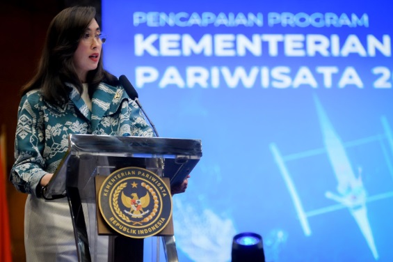 Menteri Pariwisata Widiyanti Putri Wardhana saat memberi paparan JPAT Tahun ini. Dok. Kemenpar