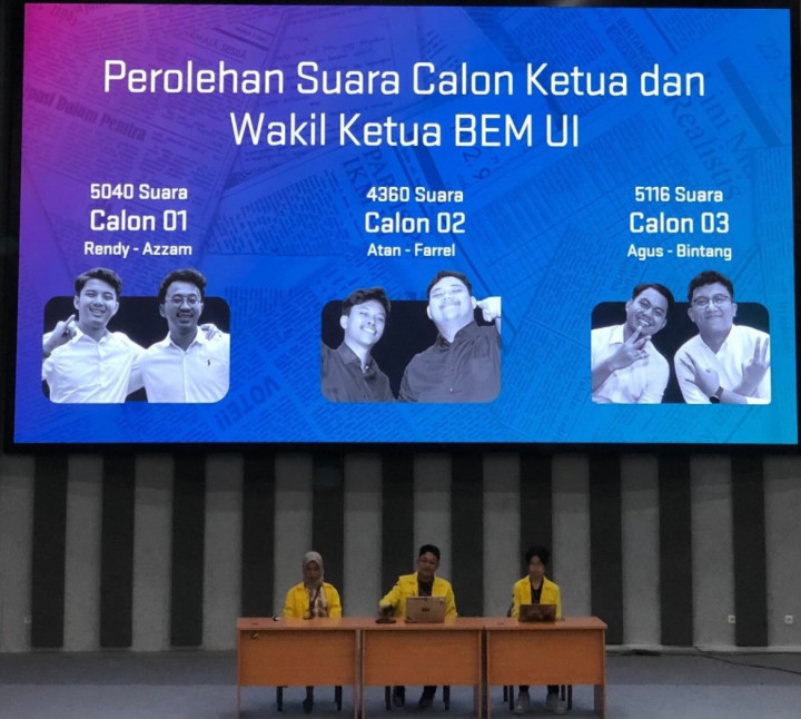 Agus-Bintang Terpilih sebagai Ketua dan Wakil Ketua BEM UI 2025