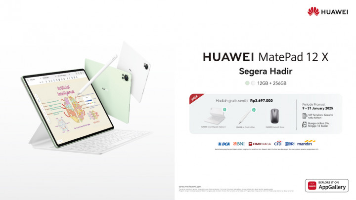 HUAWEI MatePad 12 X, Tablet ‘Rasa’ Laptop dengan Layar PaperMatte Ultra Bright dan PC-Level WPS Office
