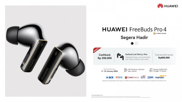 Segera Hadir di Indonesia! HUAWEI FreeBuds Pro 4: TWS Earbuds Mewah Berkualitas Suara Premium, Panggilan Super Jernih, dan ANC Luar Biasa Kedap