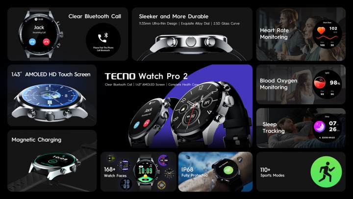 Tecno Tambah Produk AIoT, Bawa Smartwatch, TWS, Powerbank