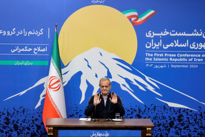 Presiden Iran, Masoud Pezeshkian. (WANA (West Asia News Agency)).