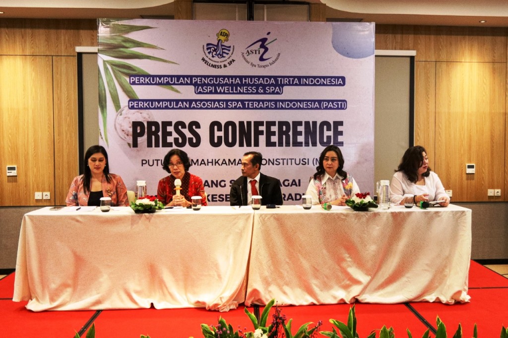 Bertempat di Hotel IBIS Jakarta Raden Saleh, ASPI (Asosiasi SPA Indonesia) menggelar Press Conference terkait Hasil Keputusan Mahkamah Konstitusi (MK) yang dibacakan di Gedung MK. Dok. Ist