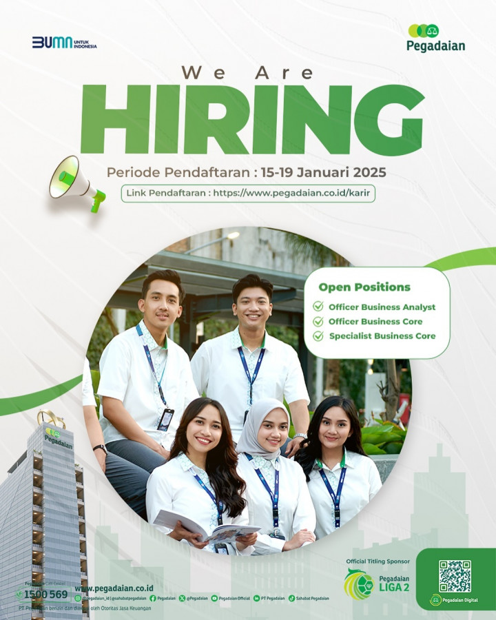 PT Pegadaian Buka Lowongan Kerja untuk Lulusan IT, Ini Posisi dan Persyaratannya