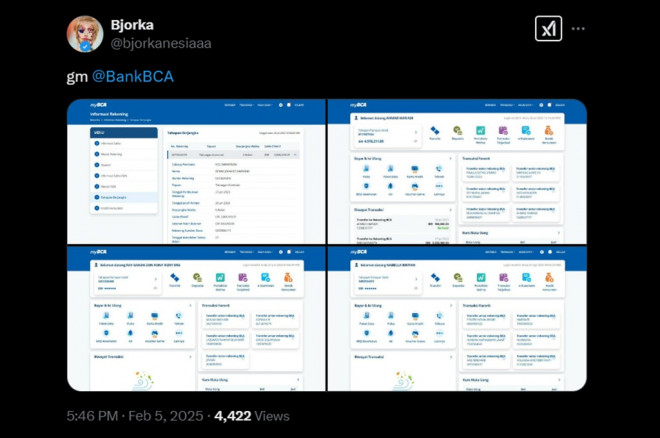Bjorka mengunggah informasi menyebut BCA menjadi target kelompok ransomware.