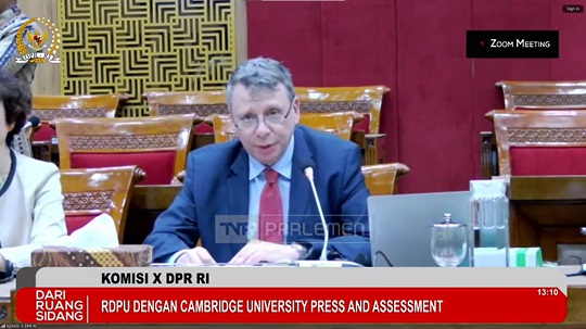 Deputy Managing Director Global Commercial Cambridge University Press & Assessment, Paul Colbert. DOK YouTube Komis X DPR RI