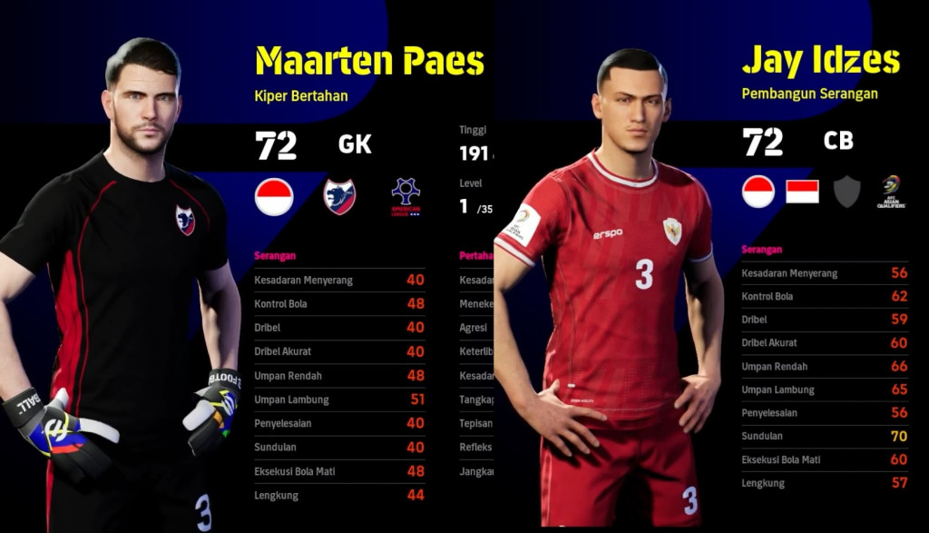 Update real face pemain Timnas Indonesia di eFootball