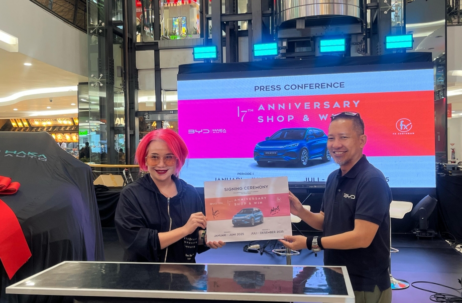 Kolaborasi FX Sudirman dengan Haka Auto BYD. Foto: Medcom/fatha annisa 