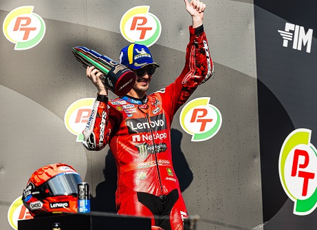 Fransesco Bagnaia di podium ketiga GP Thailand. (dok ducati)