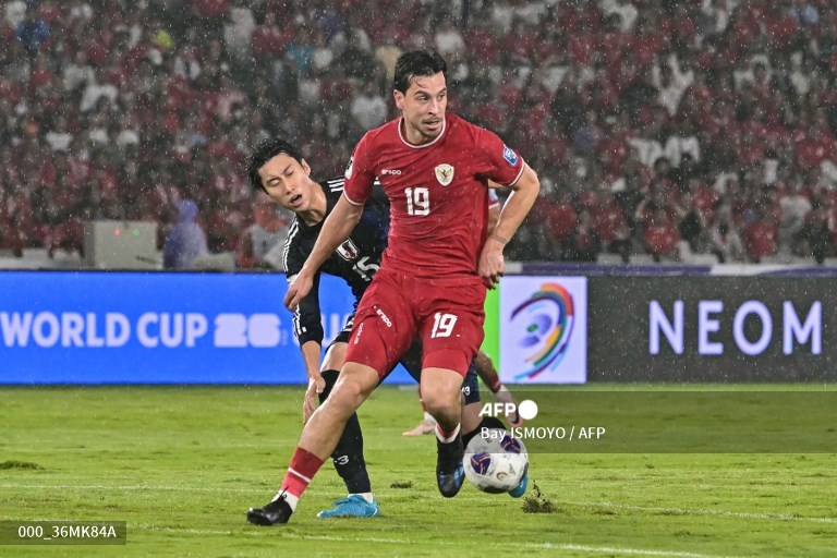Gelandang timnas Indonesia, Thom Haye (AFP/Bay Ismoyo)