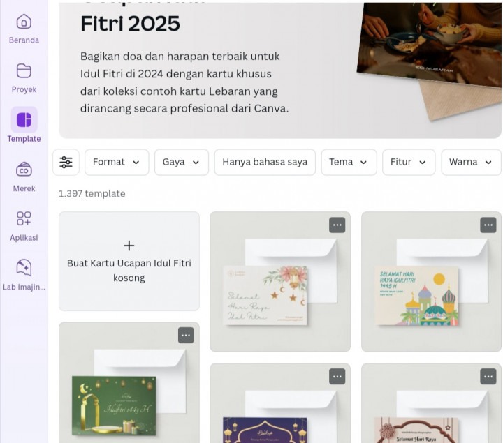 Cara Buat Kartu Ucapan Idul Fitri di Canva