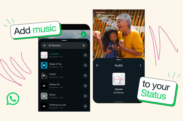 Pengguna WhatsApp Bisa Sisip Musik di Status