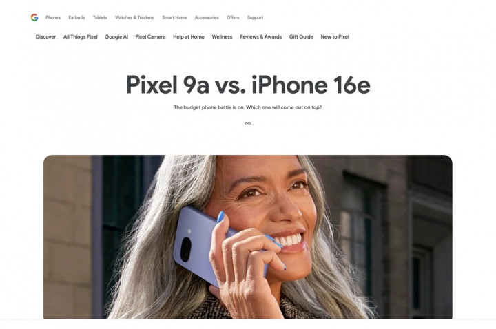 Google Unggah Perbandingan antara Pixel 9a dan iPhone 16e