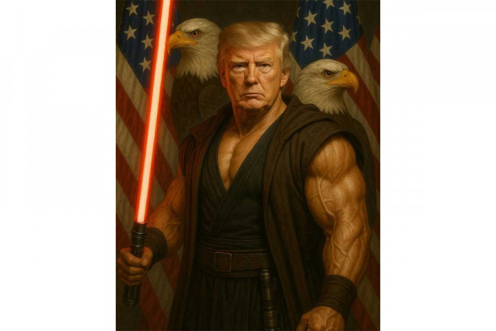 Gedung Putih Unggah Gambar Donald Trump jadi Jedi 