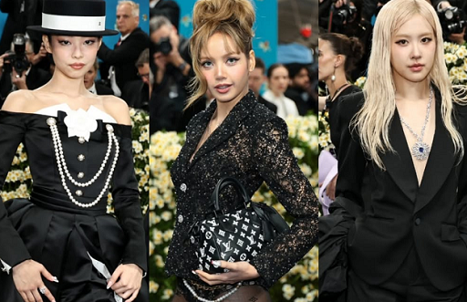 Jennie, Lisa, dan Rose BLACKPINK di ajang MET Gala 2025. (Foto: Dok. Instagram/@metgalaofficial)