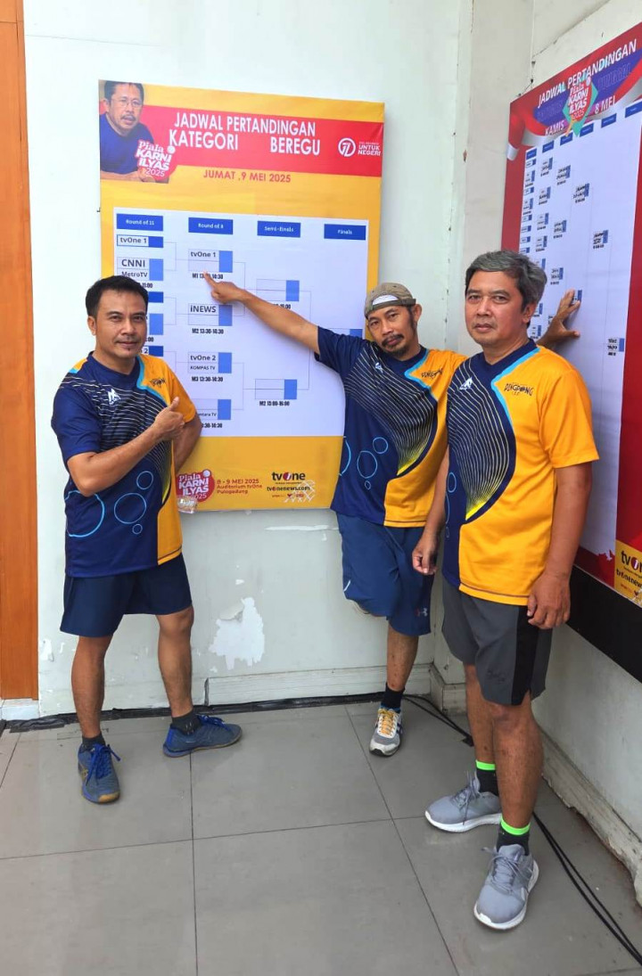 Tim Pingpong Metro TV ke Delapan Besar Turnamen Tenis Meja Piala Karni Ilyas ke-1