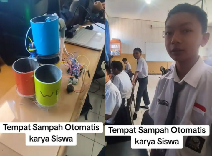 Inovatif! Siswa SMK Ini Rancang Prototipe Tempat Sampah Otomatis Berbasis Arduino