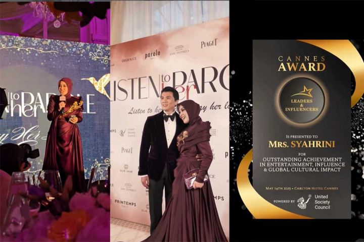 Syahrini Terima Penghargaan di Perancis