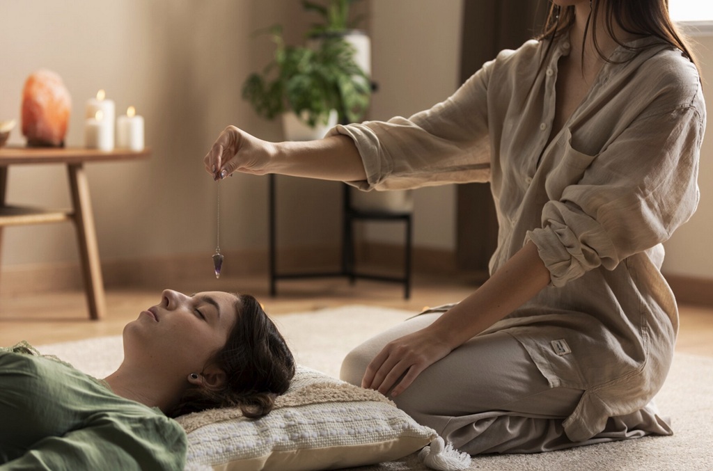 Salah satu cara merayakan kenyamanan adalah Reiki. Terapi asal Jepang ini membantu kita terhubung dengan intuisi dan energi diri. Ilustrasi Freepik