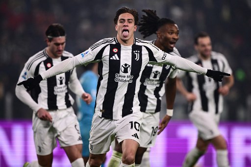 Selebrasi gol para pemain Juventus. (MARCO BERTORELLO / AFP)